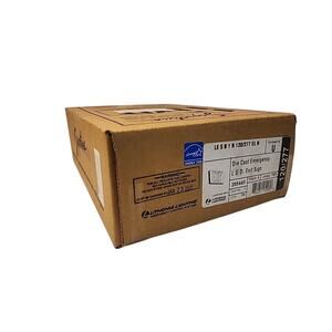 Sealed Lithonia Lighting Exit Sign Black Frame Red Let. LE-S-B-1-R-120/277-EL-N